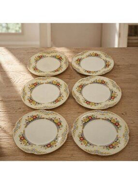 Vintage Johnson Bros Pareek The Langhorn 6 Side Plates England 6.5" Set